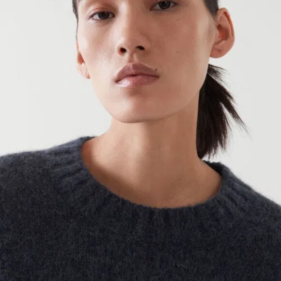 COS Sweater Dress Alpaca Wool Blue Minimalist Gorpcore Quiet Luxury Grunge sz XS - Picture 4 of 8